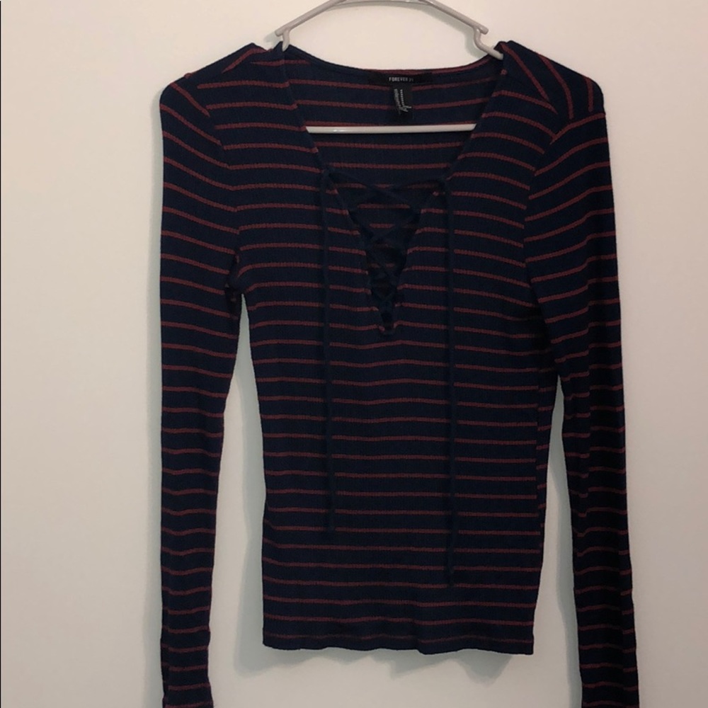Criss-Cross Tie Long Sleeve Top